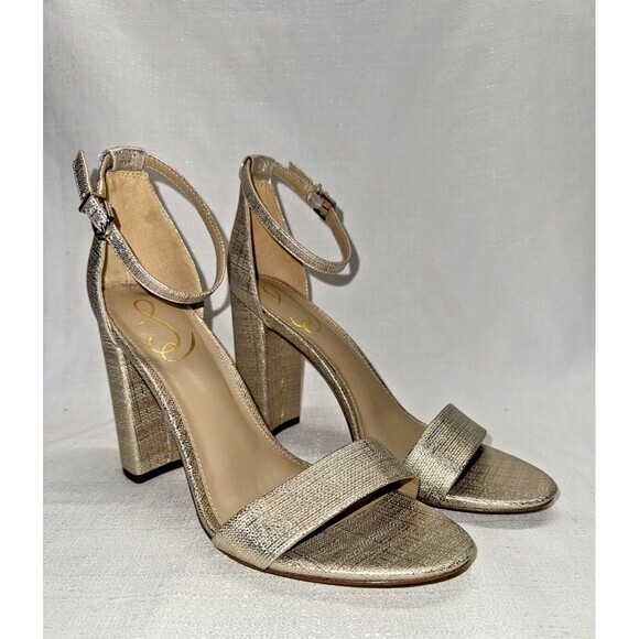 Sam Edelman Yaro Light‎ Gold Ankle Strap Bridal Wedding Evening Sandals EU39 US9 - Picture 1 of 6
